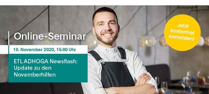 ETL ADHOGA Newsflash: Update zu den Novemberhilfen