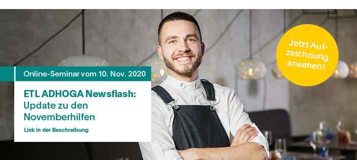 Update zu den Novemberhilfen für Hoteliers und Gastronomen