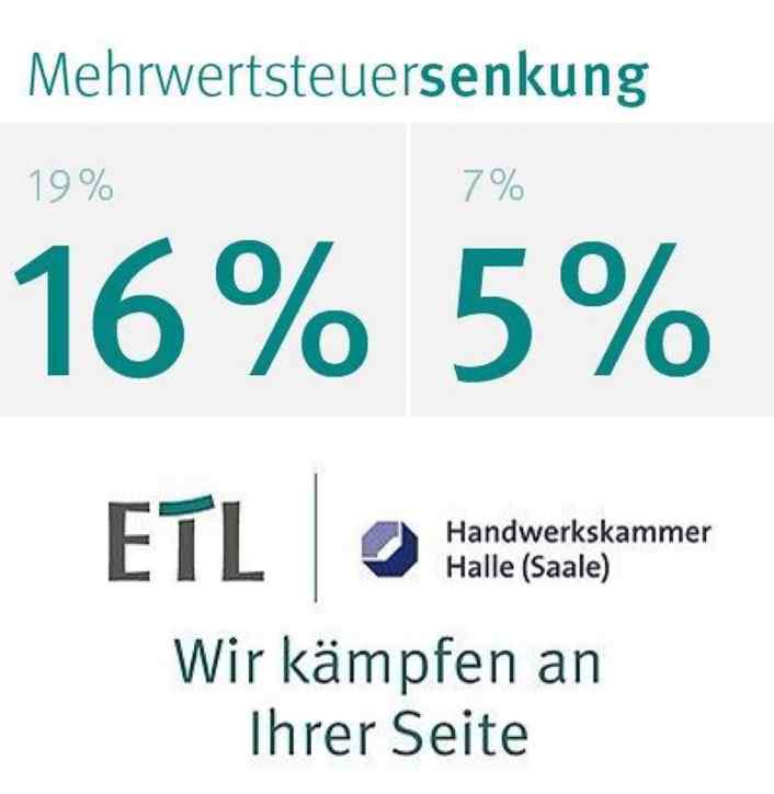 Veranstaltung: (Temporäre) Absenkung der Umsatzsteuer – Was ist vom 01.07.2020 bis 31.12.2020 zu tun und was ist zu beachten? – Auswirkungen und Gestaltungen